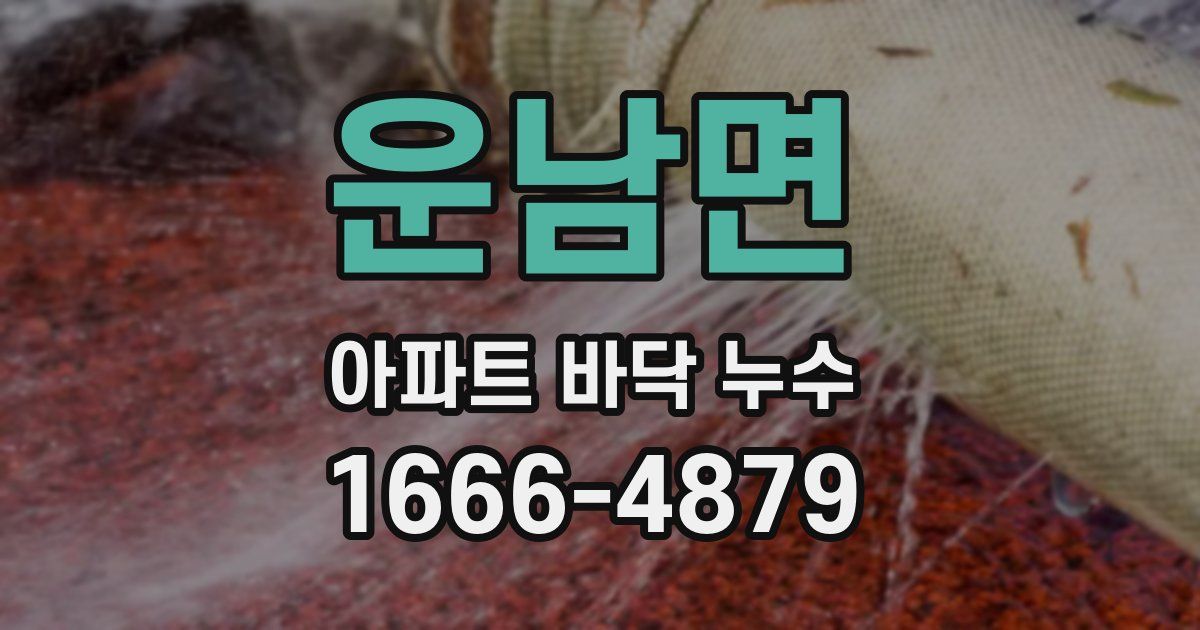 운남면 아파트 바닥 누수