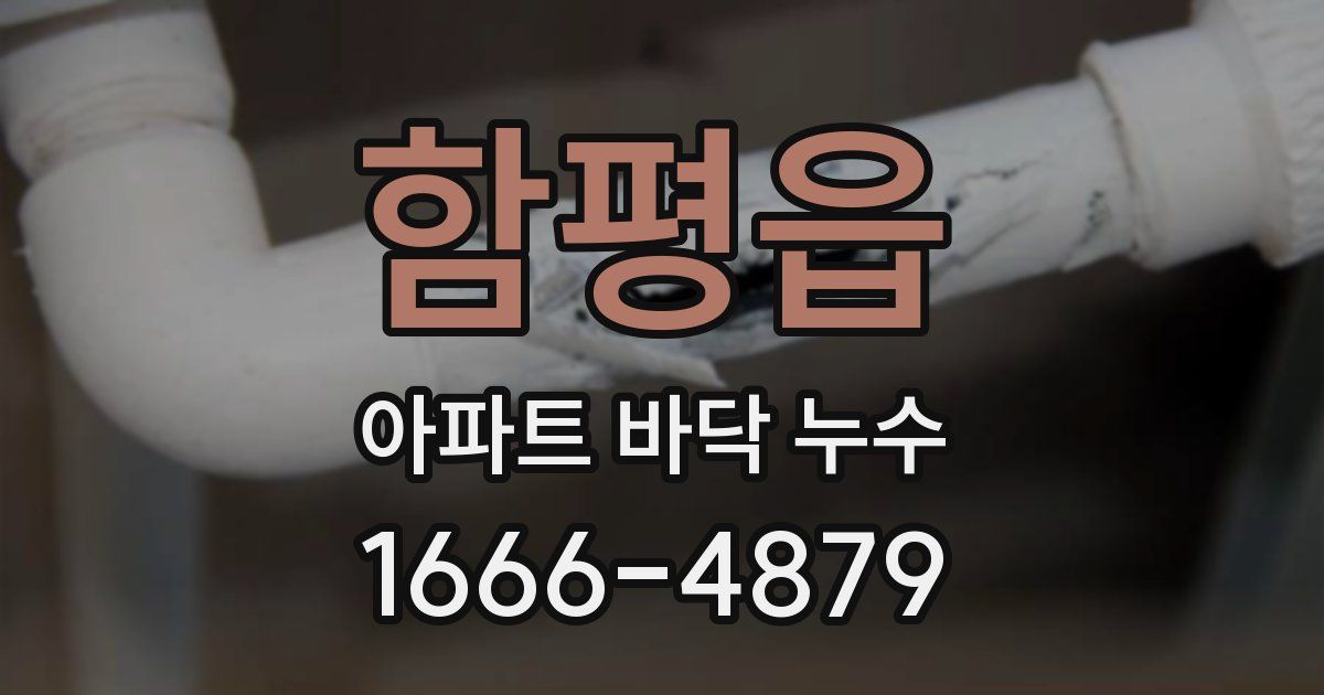 함평읍 아파트 바닥 누수