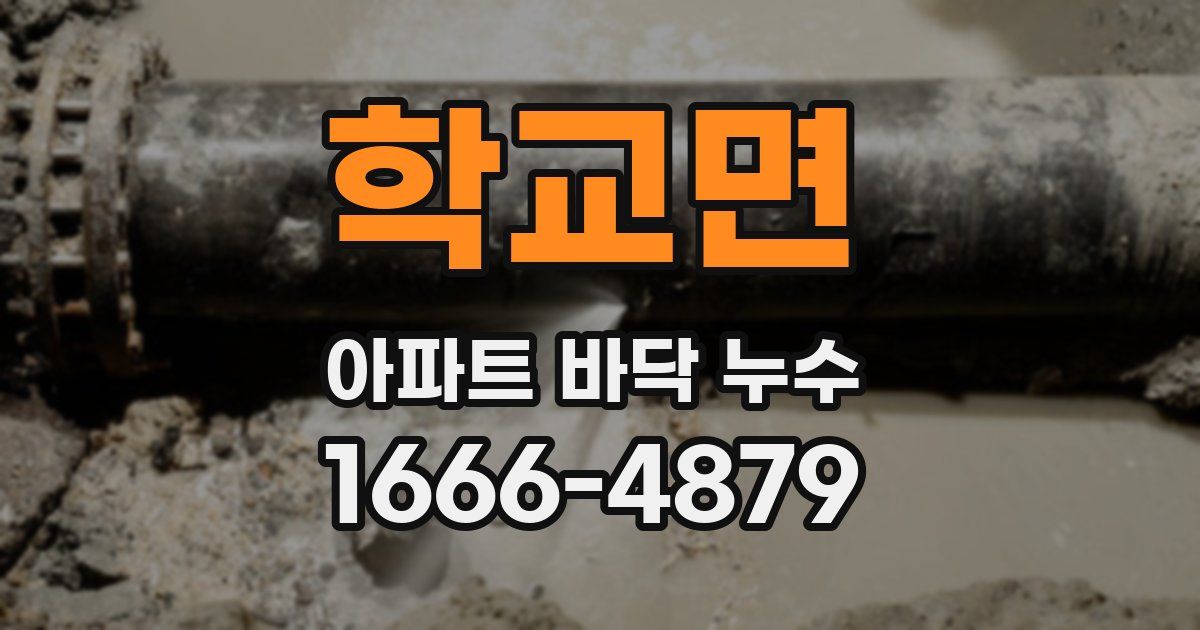 학교면 아파트 바닥 누수