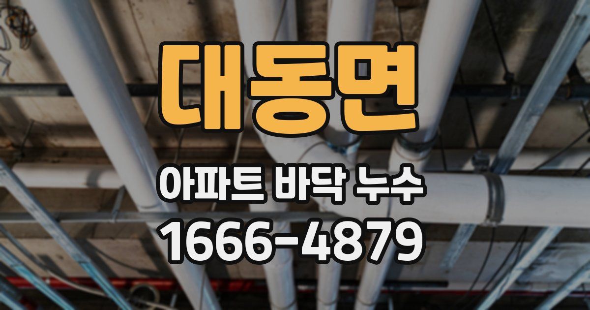 대동면 아파트 바닥 누수