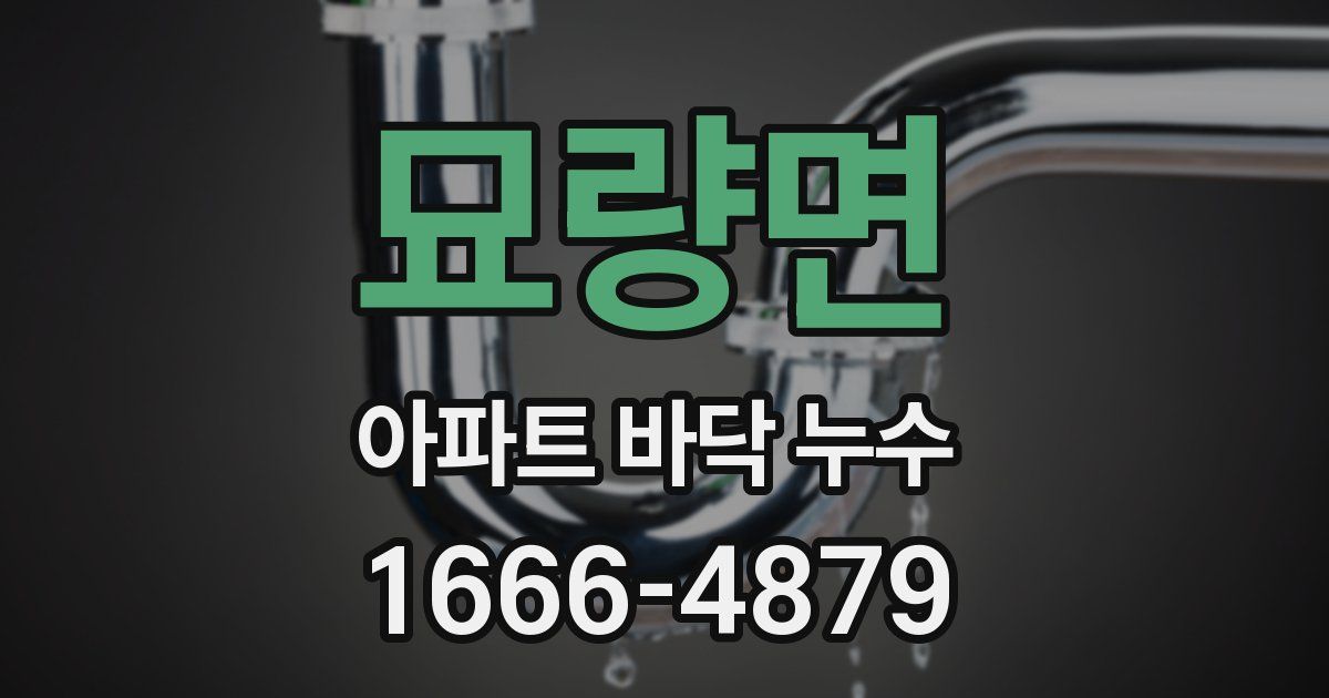 묘량면 아파트 바닥 누수
