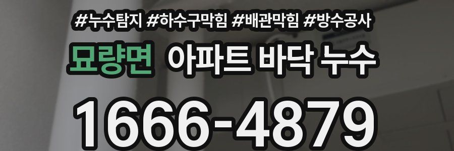 묘량면 아파트 바닥 누수