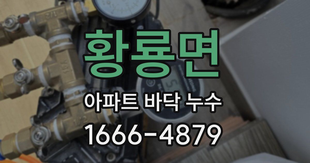 황룡면 아파트 바닥 누수