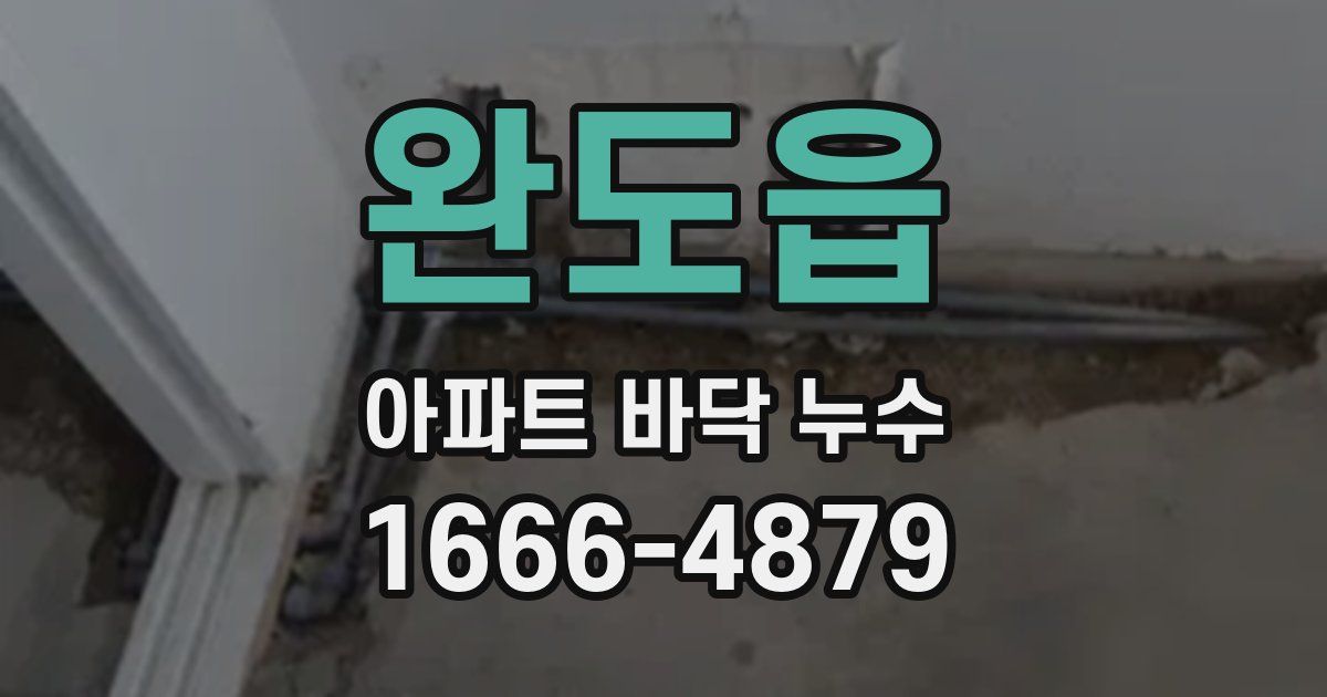 완도읍 아파트 바닥 누수