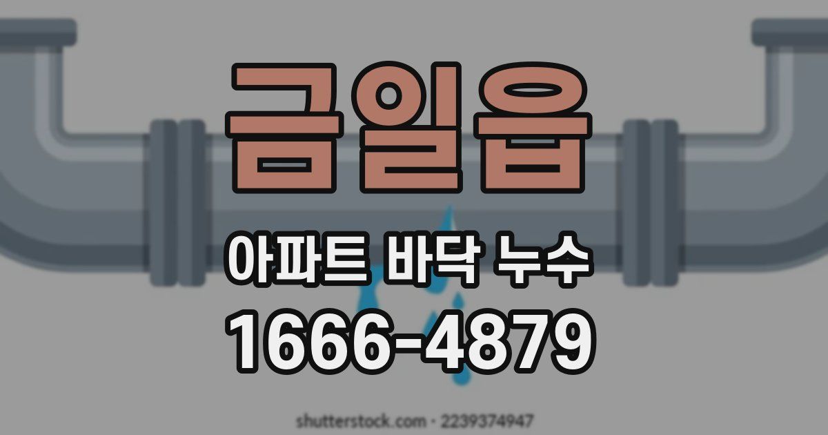 금일읍 아파트 바닥 누수