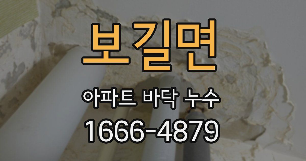 보길면 아파트 바닥 누수