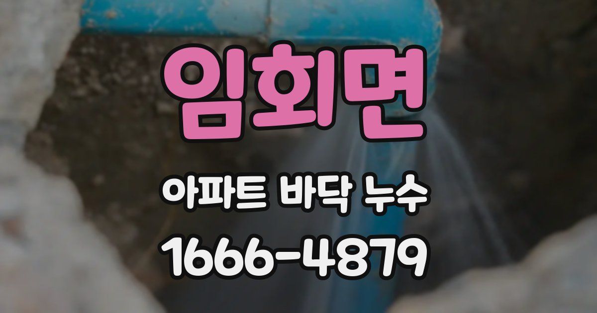 임회면 아파트 바닥 누수