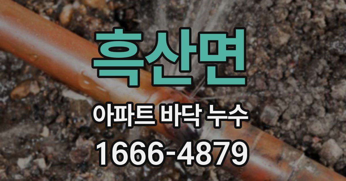 흑산면 아파트 바닥 누수