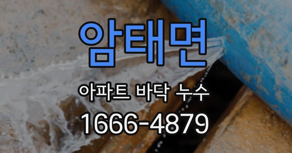 암태면 아파트 바닥 누수