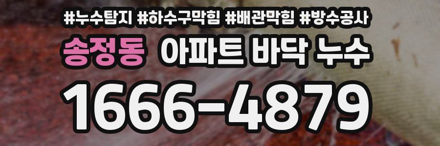 송정동 아파트 바닥 누수