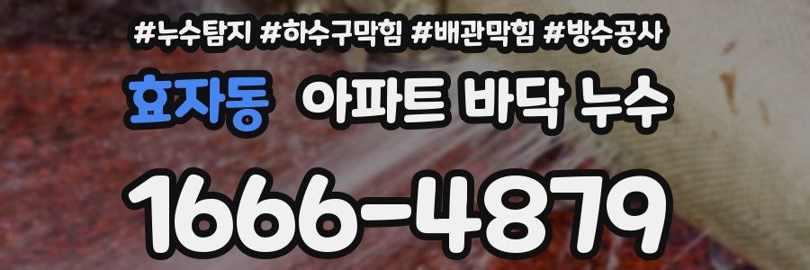 효자동 아파트 바닥 누수