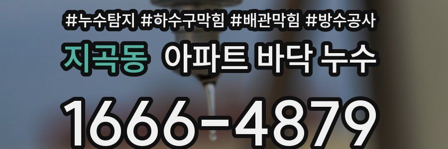 지곡동 아파트 바닥 누수