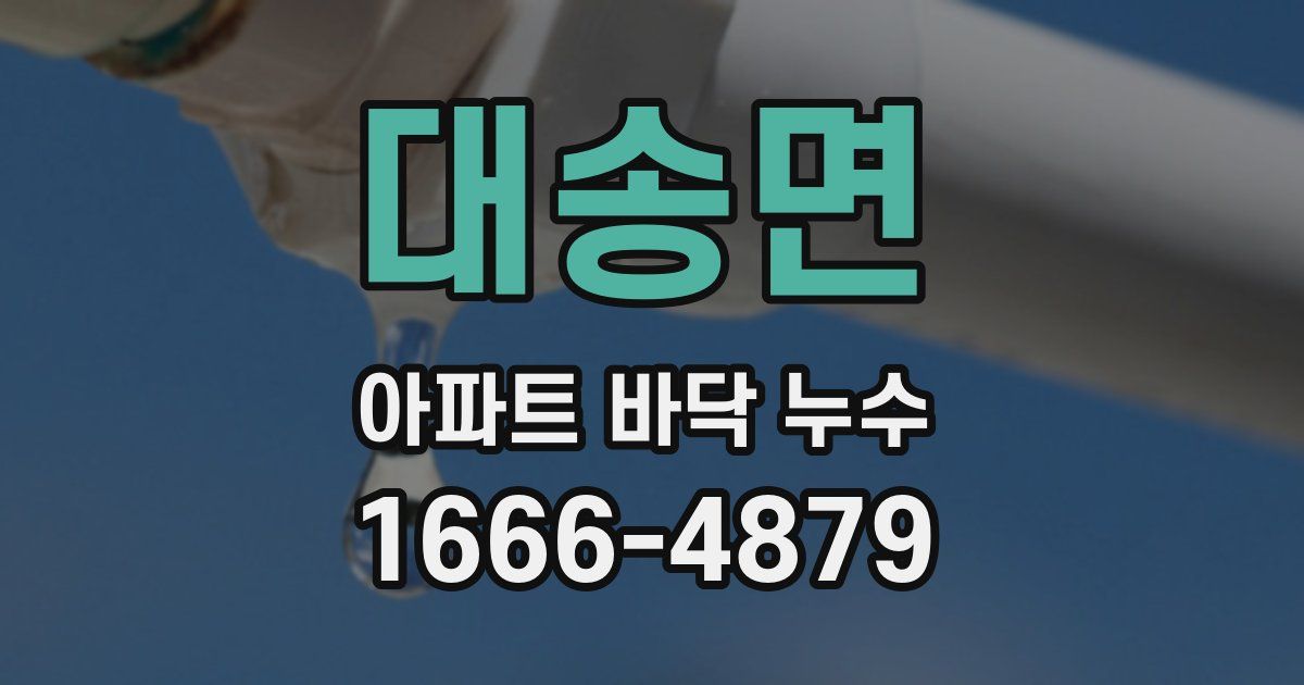 대송면 아파트 바닥 누수