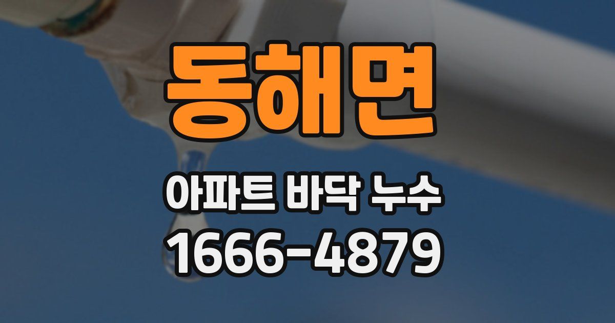 동해면 아파트 바닥 누수