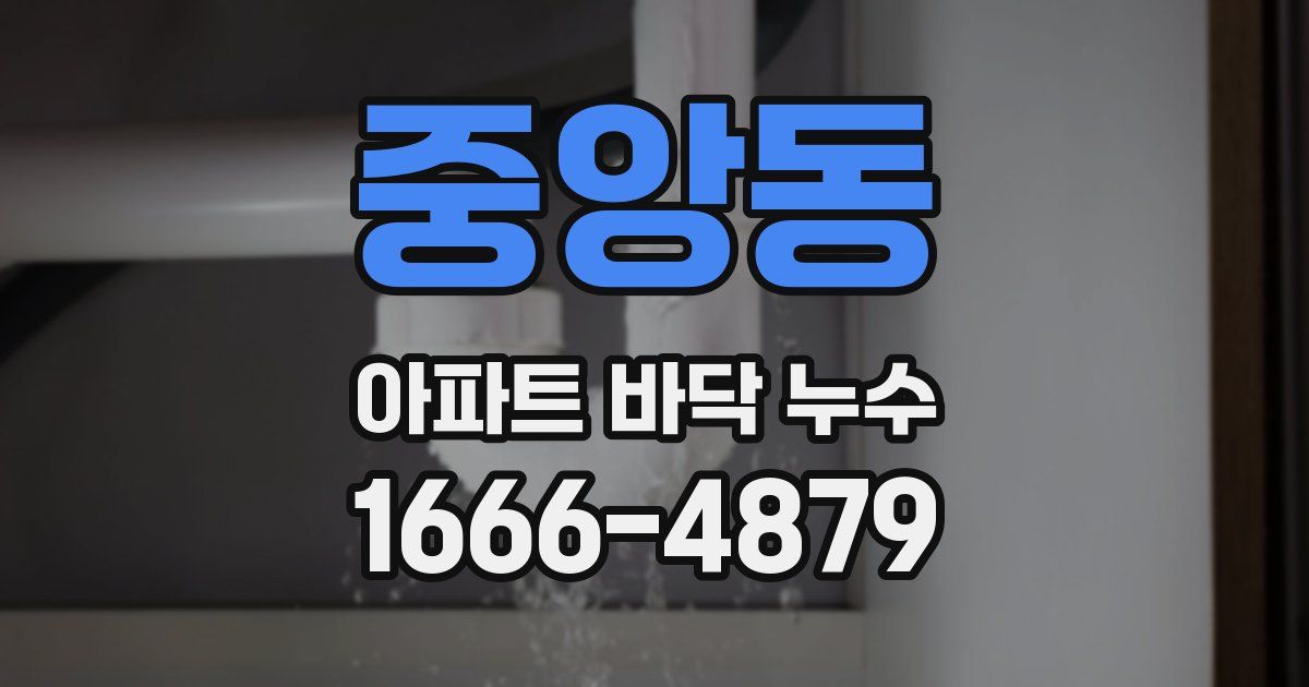 중앙동 아파트 바닥 누수
