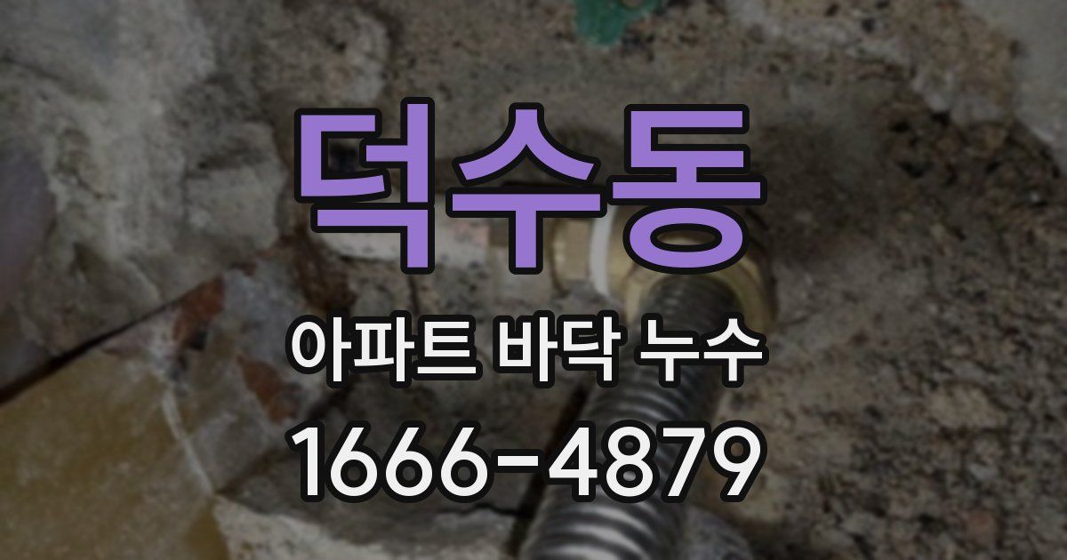덕수동 아파트 바닥 누수