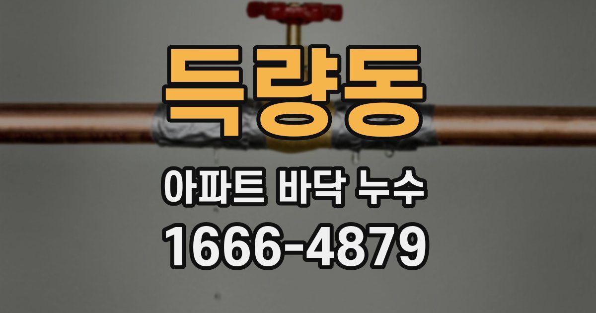 득량동 아파트 바닥 누수