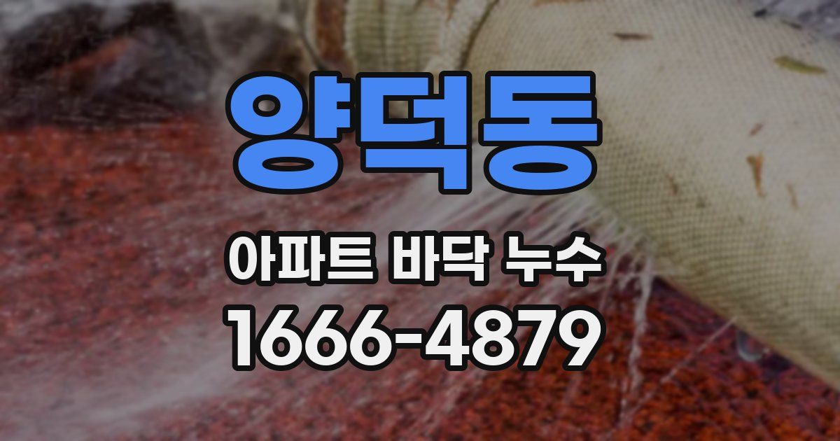 양덕동 아파트 바닥 누수
