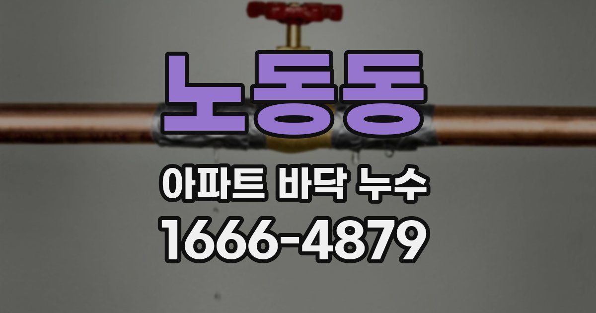노동동 아파트 바닥 누수