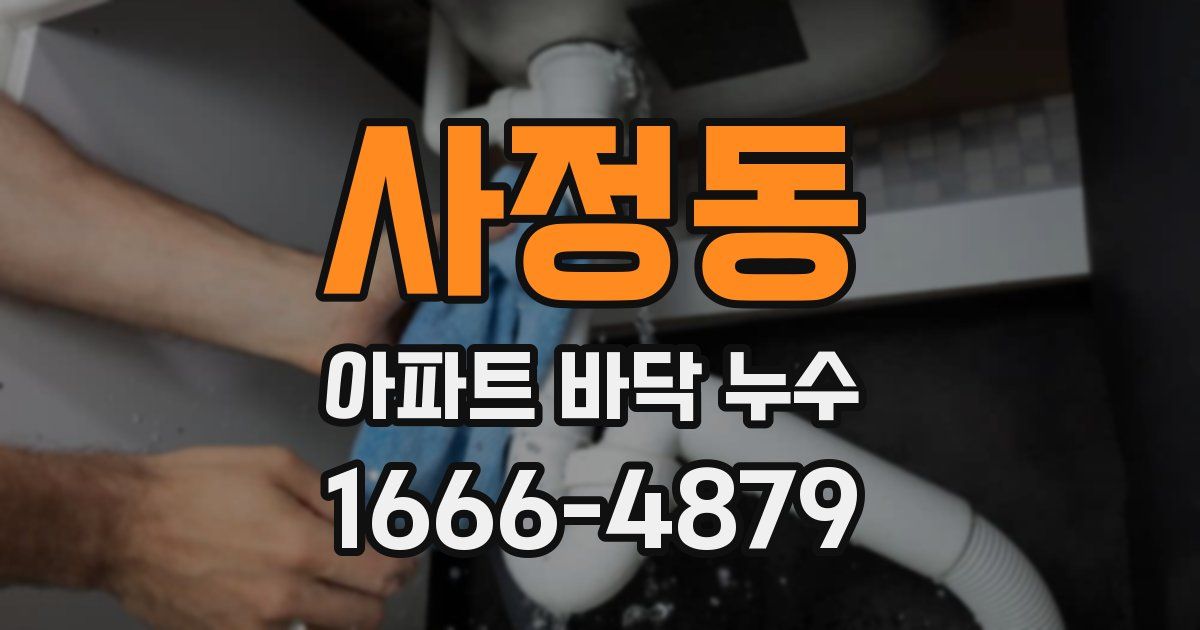 사정동 아파트 바닥 누수