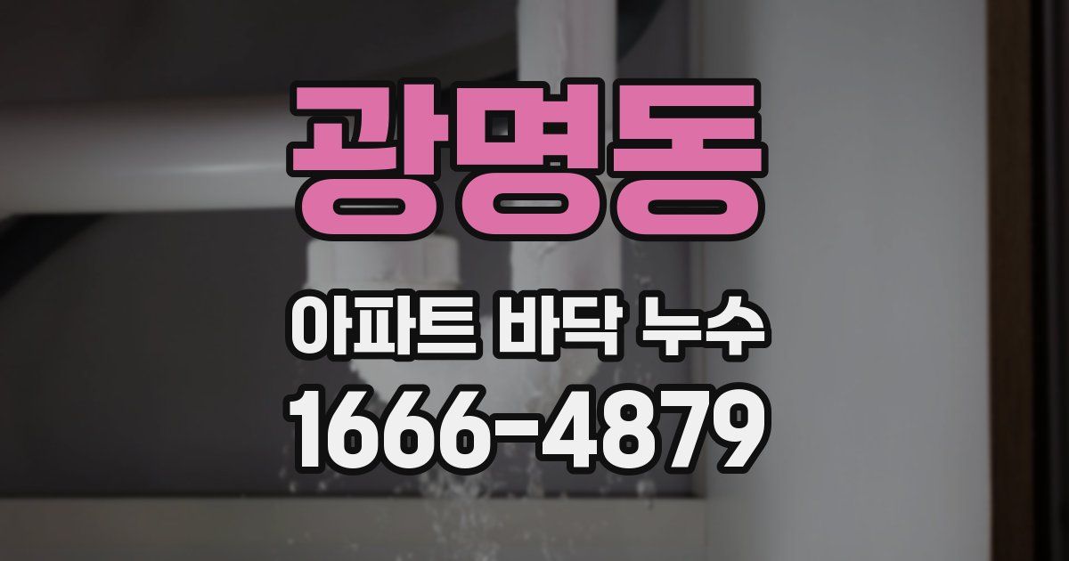 광명동 아파트 바닥 누수