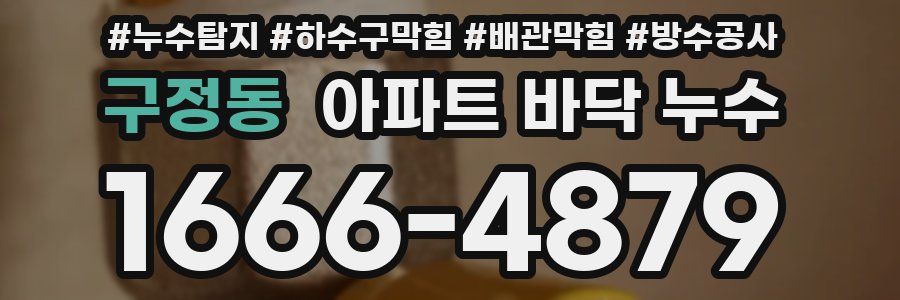구정동 아파트 바닥 누수