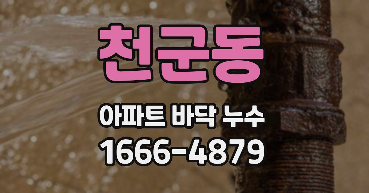 천군동 아파트 바닥 누수