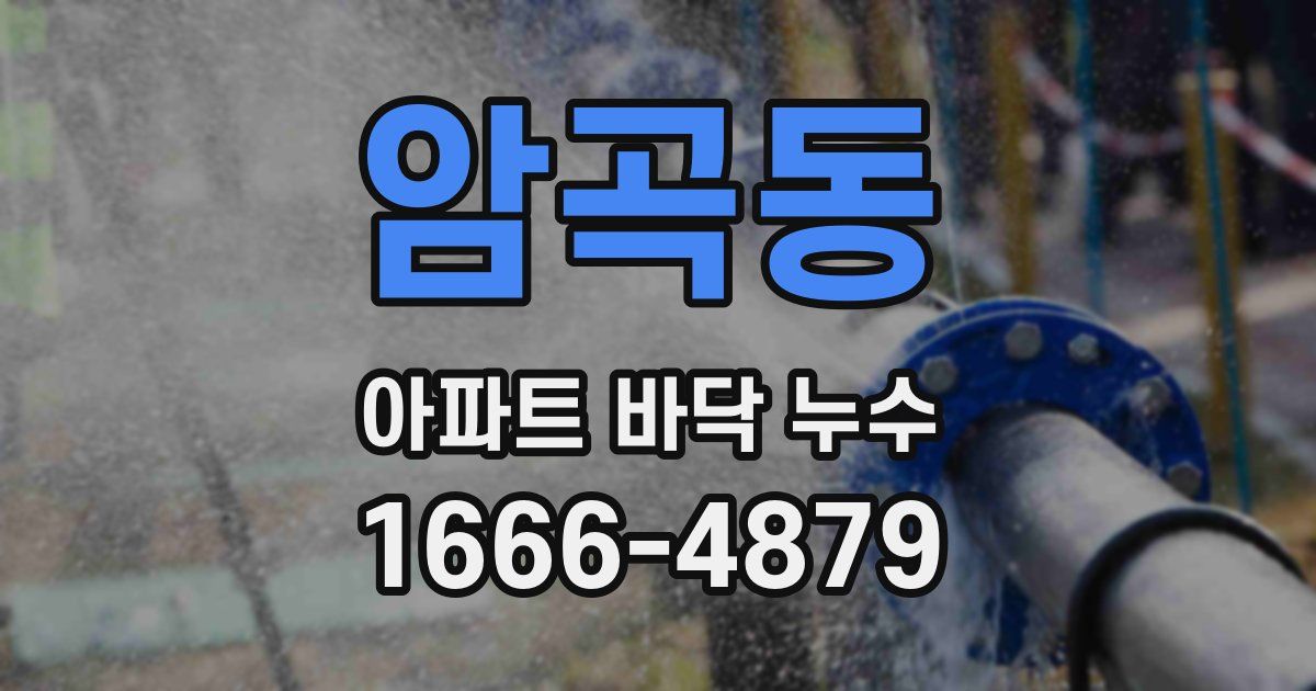 암곡동 아파트 바닥 누수