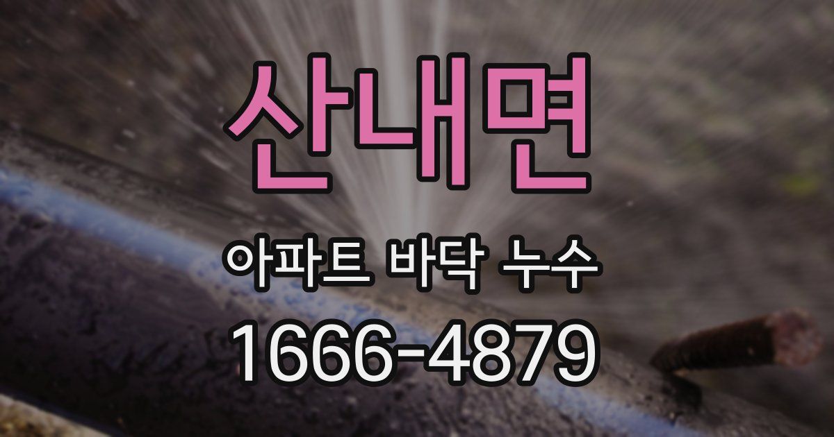 산내면 아파트 바닥 누수