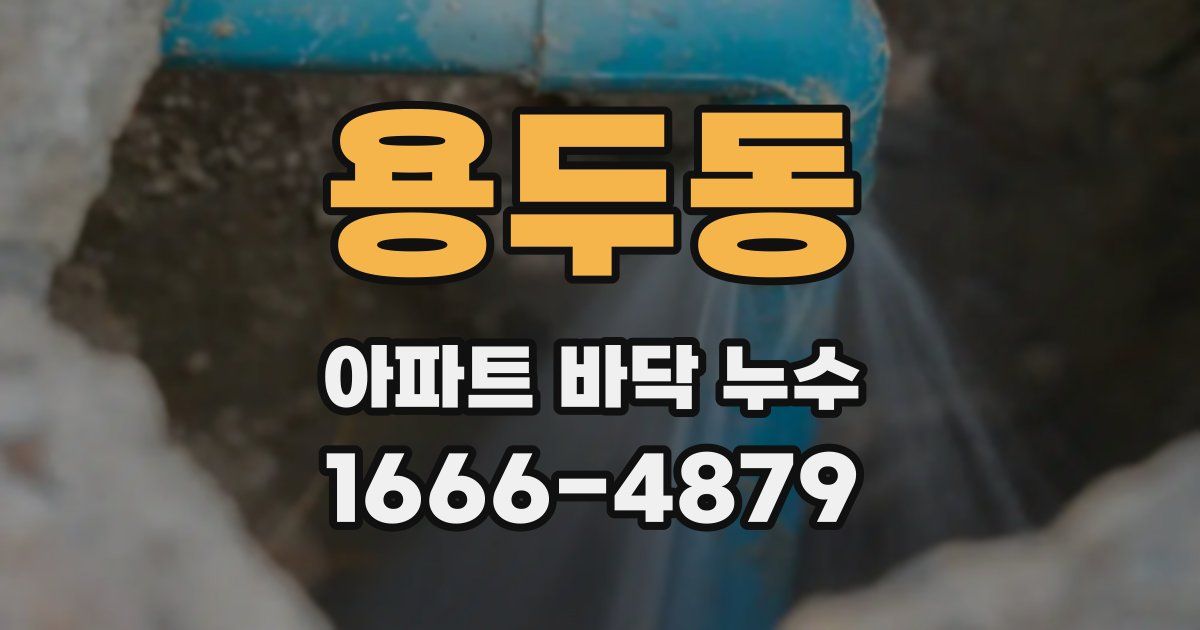 용두동 아파트 바닥 누수
