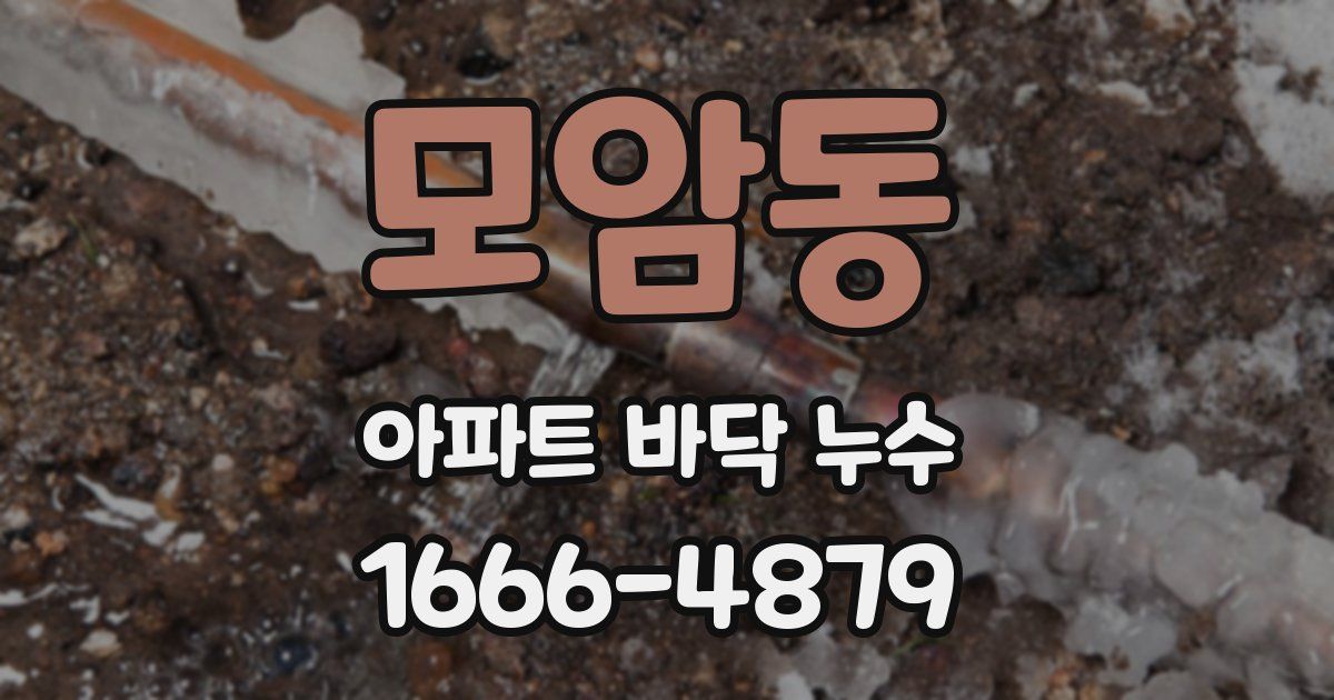 모암동 아파트 바닥 누수