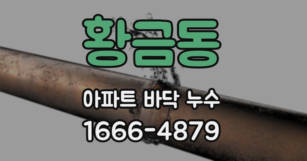 황금동 아파트 바닥 누수