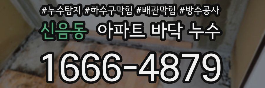 신음동 아파트 바닥 누수