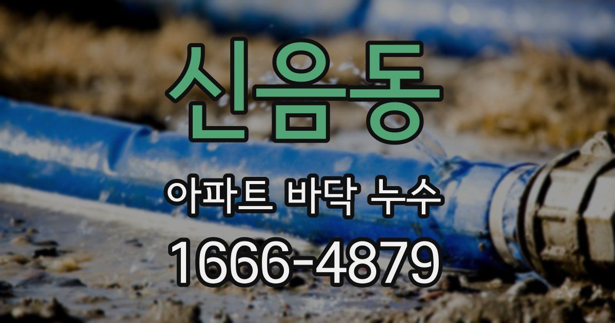 신음동 아파트 바닥 누수