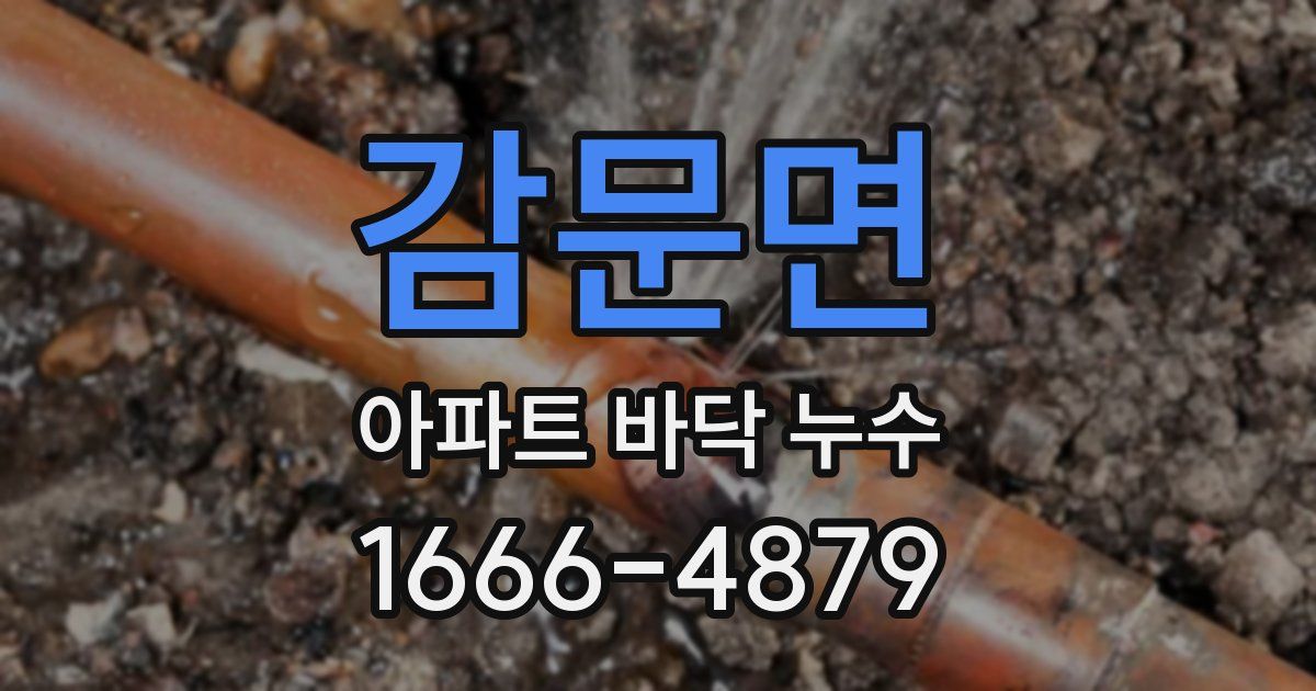 감문면 아파트 바닥 누수
