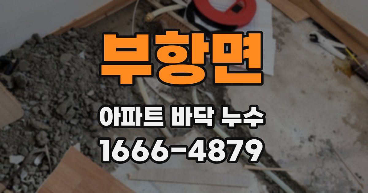 부항면 아파트 바닥 누수