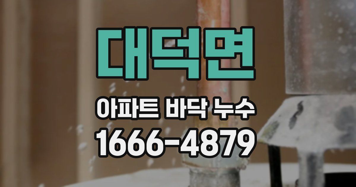 대덕면 아파트 바닥 누수
