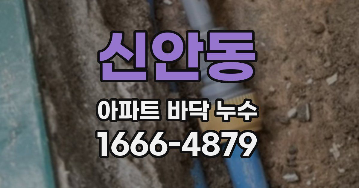 신안동 아파트 바닥 누수