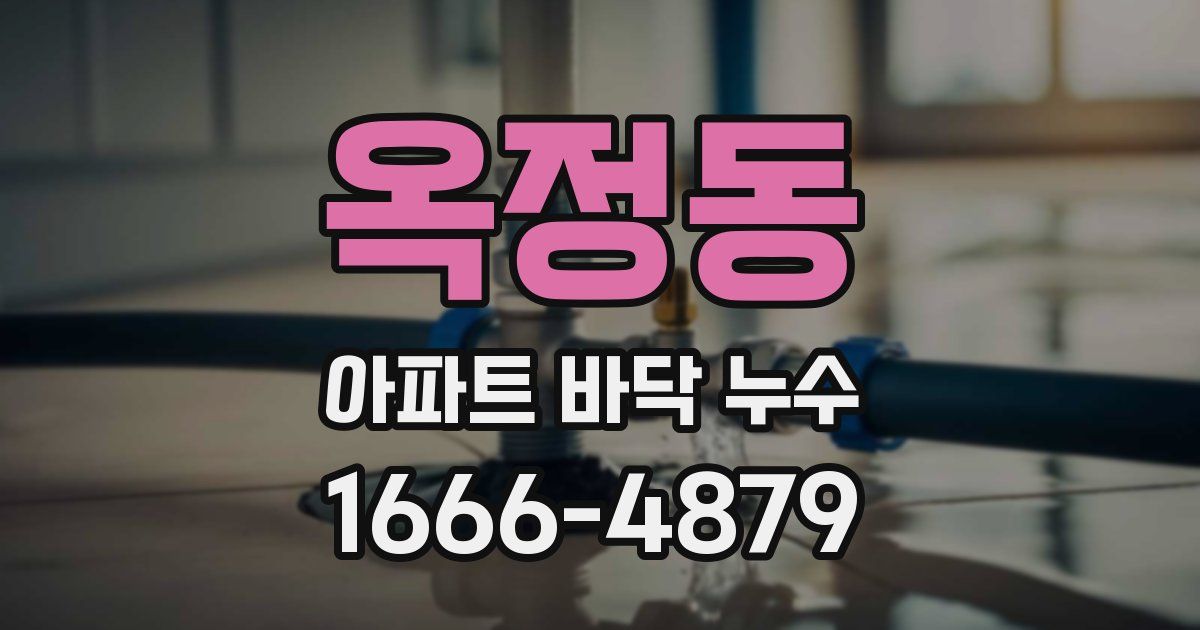 옥정동 아파트 바닥 누수