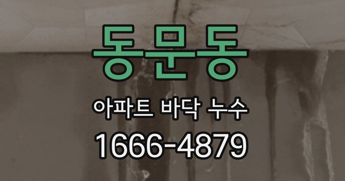 동문동 아파트 바닥 누수