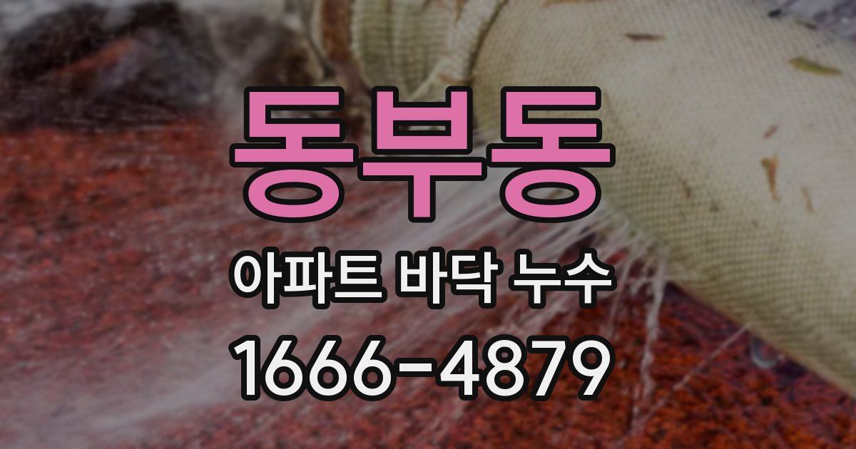 동부동 아파트 바닥 누수