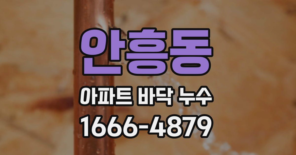 안흥동 아파트 바닥 누수