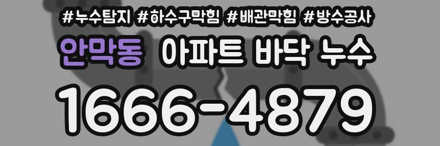 안막동 아파트 바닥 누수