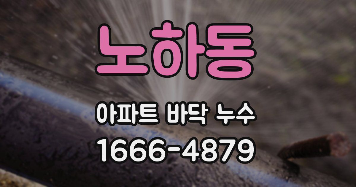 노하동 아파트 바닥 누수