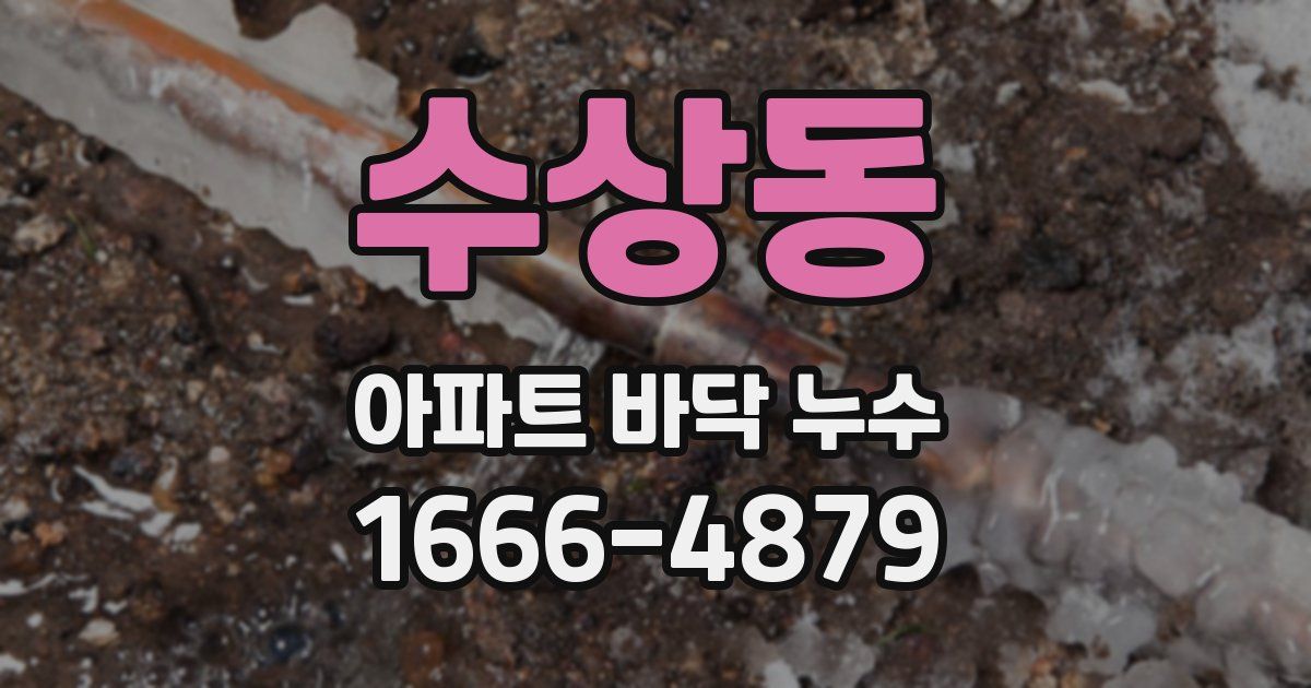 수상동 아파트 바닥 누수