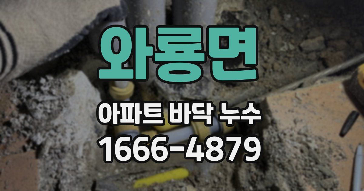 와룡면 아파트 바닥 누수