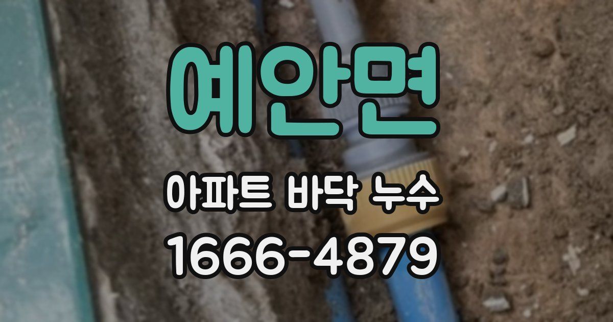 예안면 아파트 바닥 누수