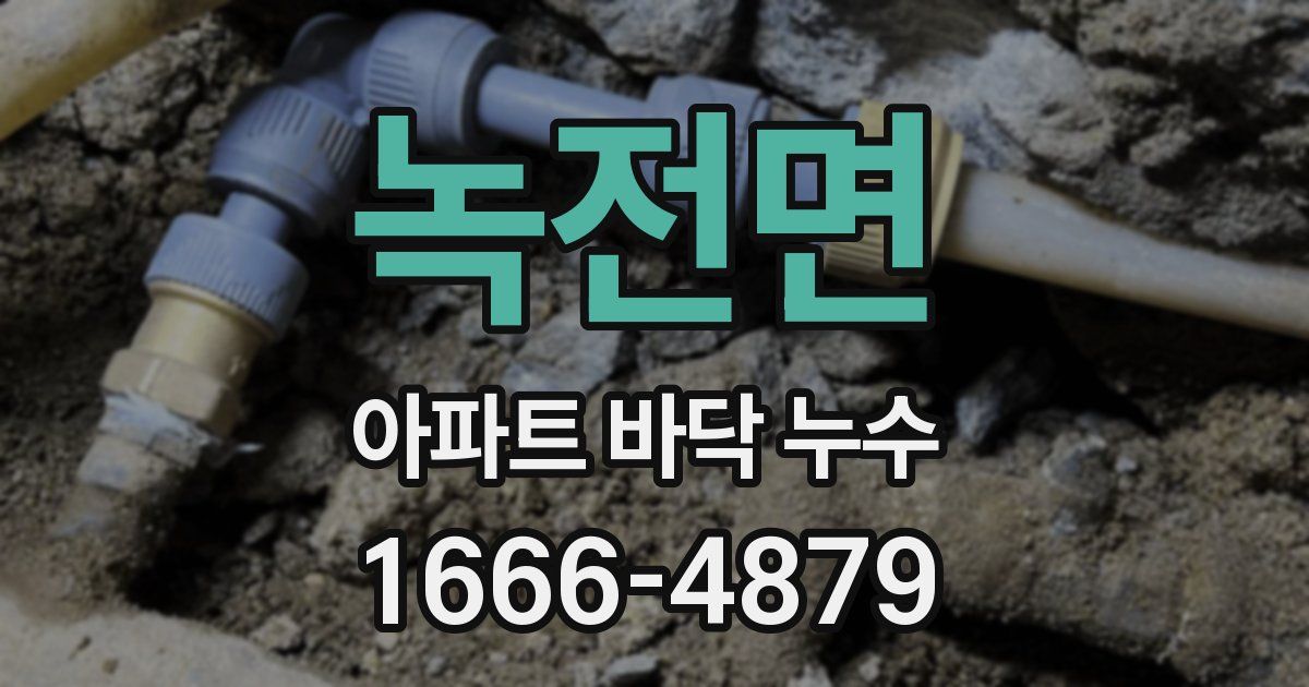 녹전면 아파트 바닥 누수
