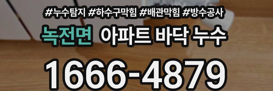 녹전면 아파트 바닥 누수