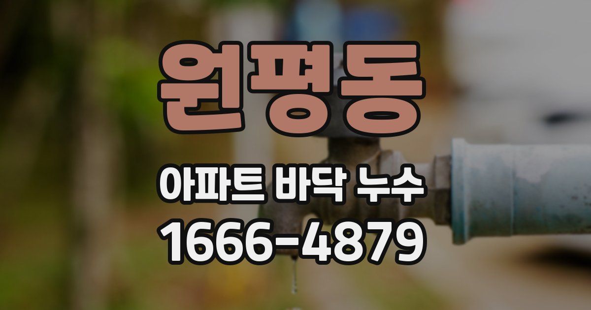 원평동 아파트 바닥 누수